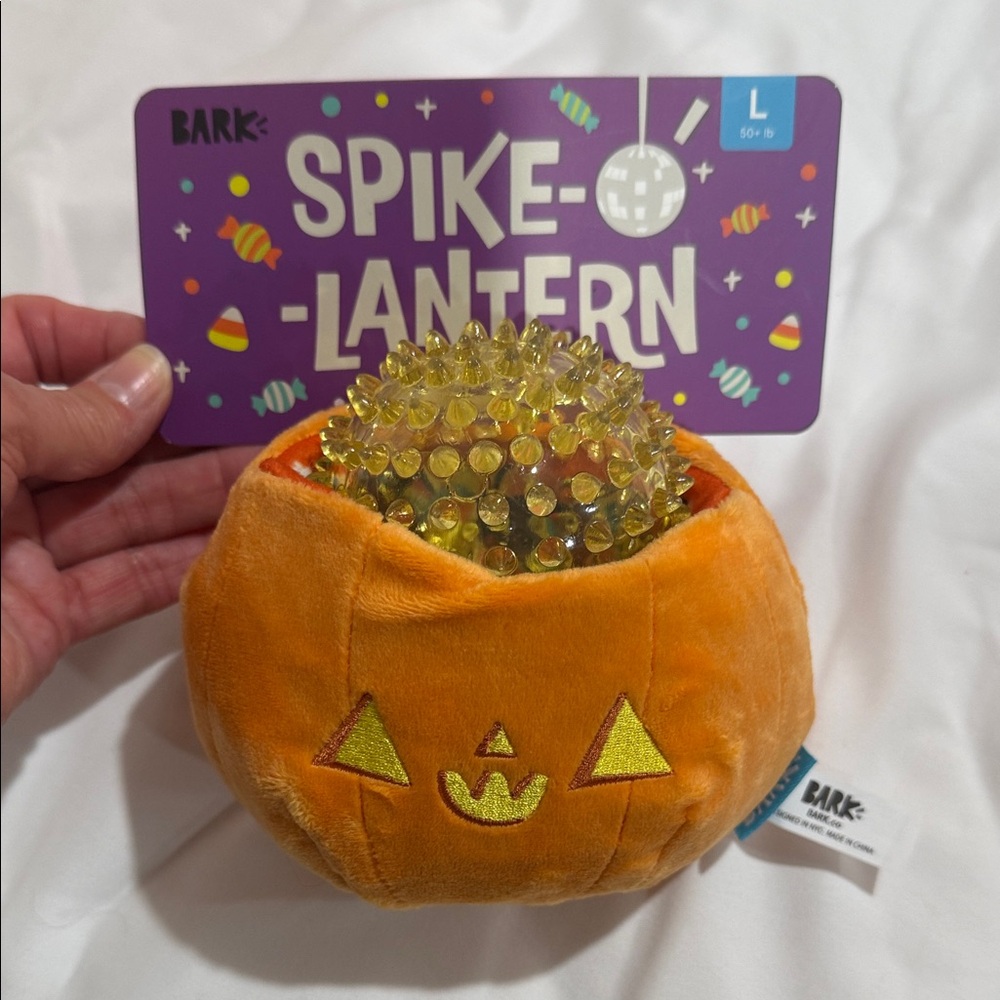 Bark Spike-Lantern 2-piece Dog Toy (Large 50+ lbs)-Orange and Yellow